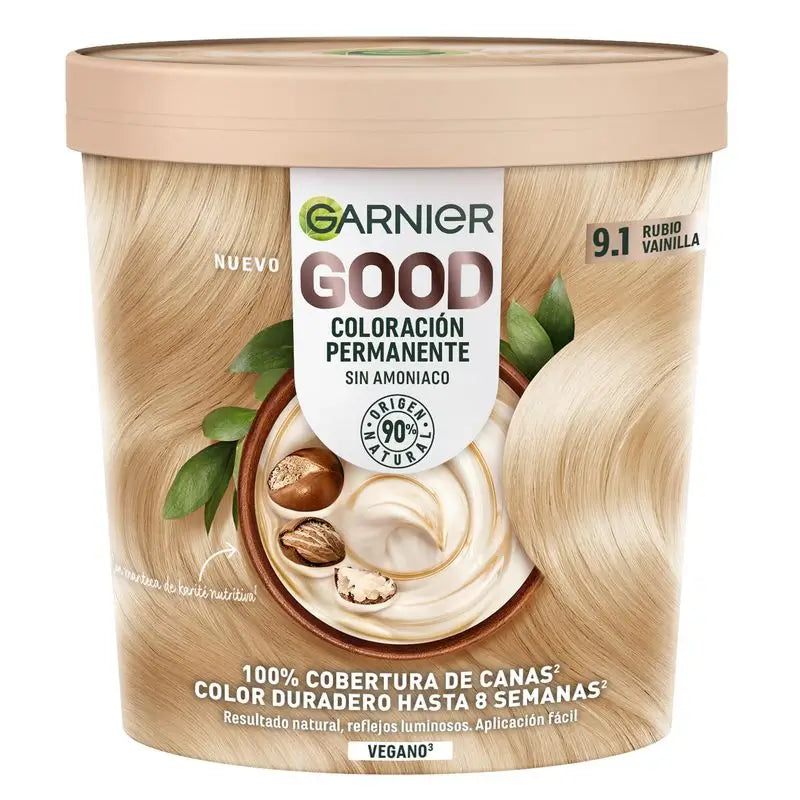 Garnier Good Permanent Colouring Ammoniakfrei, 90% natürlichen Ursprungs Farbton 9.1 Vanilleblond.