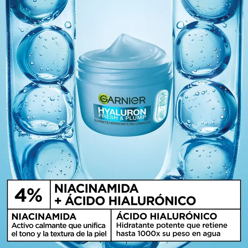 Garnier Hyaluron Fresh & Plump Feuchtigkeitsspendendes Regenerierendes Sorbet, 85 ml