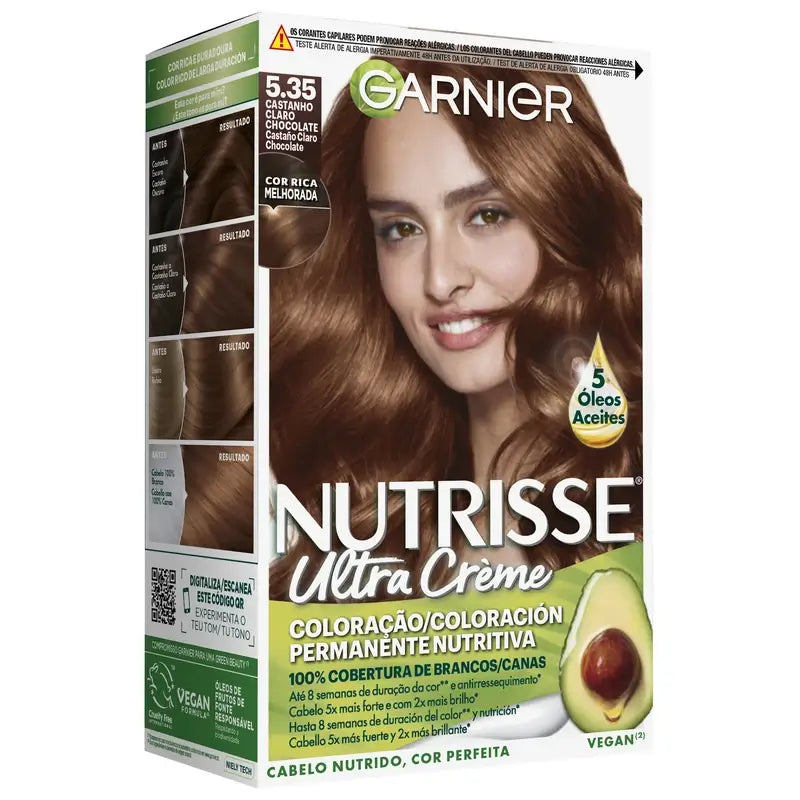 Garnier Nutrisse Dauerhafte Farbe Dauerhafte Farbe Schokoladenbraun Farbton 5,35 , 160 ml