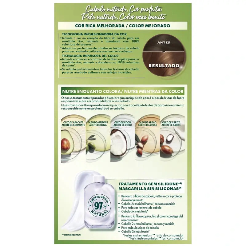 Garnier Nutrisse Dauerhafte Farbe Dauerhafte Farbe Schokoladenbraun Farbton 5,35 , 160 ml
