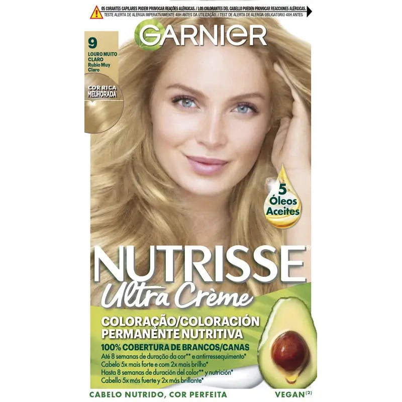 Garnier Nutrisse Sehr helles Blond Dauerhafte Farbe Nr. 9 , 160 ml