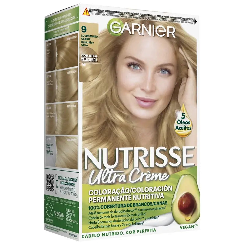 Garnier Nutrisse Sehr helles Blond Dauerhafte Farbe Nr. 9 , 160 ml