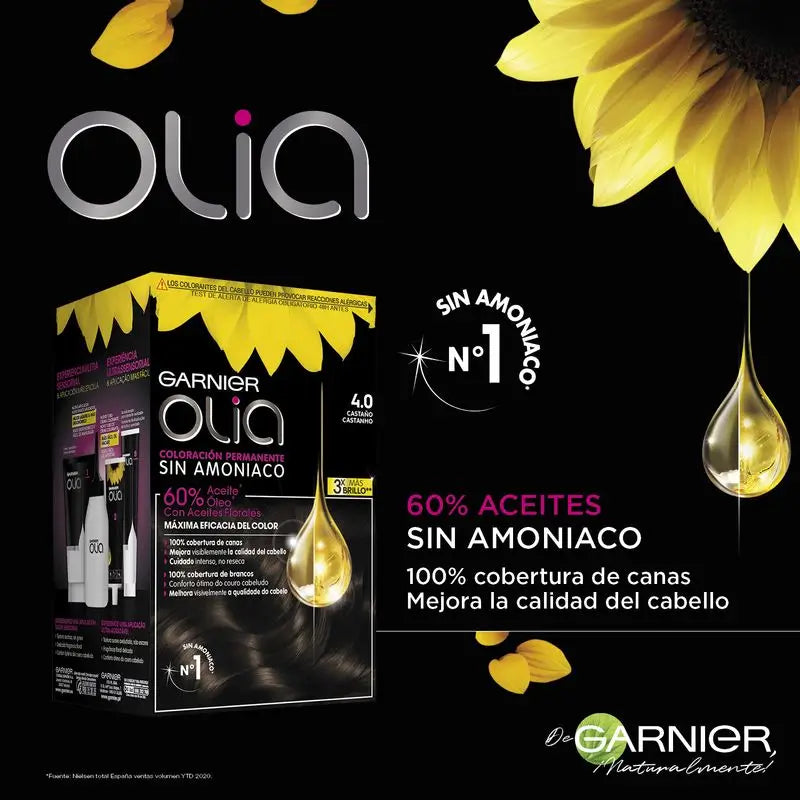 Garnier Olia permanente Färbung ohne Ammoniak für einen angenehmen Duft mit natürlichen Blumenölen - Kastanie 4.0