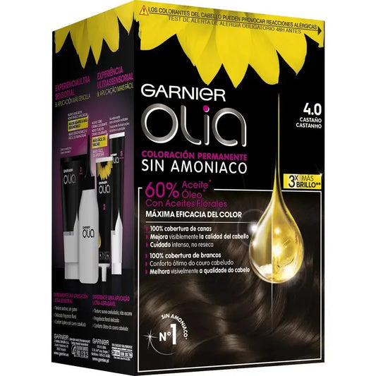 Garnier Olia permanente Färbung ohne Ammoniak für einen angenehmen Duft mit natürlichen Blumenölen - Kastanie 4.0