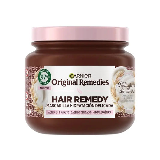 Garnier Original Remedies Hypoallergene Feuchtigkeitsmaske mit Reiscreme und Bio-Hafermilch, 340ml
