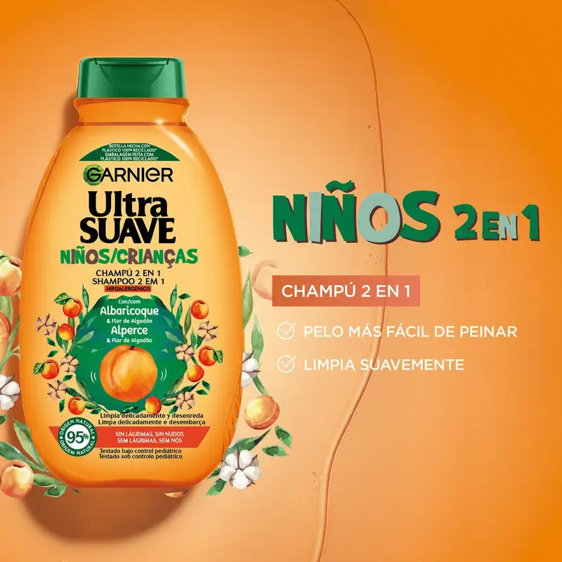Garnier Original Remedies Ultra Gentle Shampoo 2 In 1 Hypoallergen Apricot , 250 ml