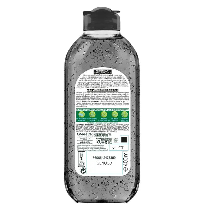 Garnier Pure Active Purifying Gel Jelly Water mit Aktivkohle und Salicylsäure, 400Ml