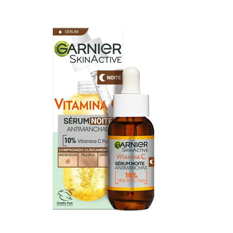 Garnier Anti-Blemish Night Serum mit 10% Vitamin C. Ergebnisse auf Flecken, stumpfe Haut und feine Linien.
