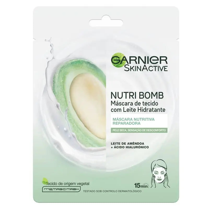 Garnier Skin Active Nutri Bomb Milky Mask Repair-Maske mit Bio-Mandelmilch und Hyaluronsäure