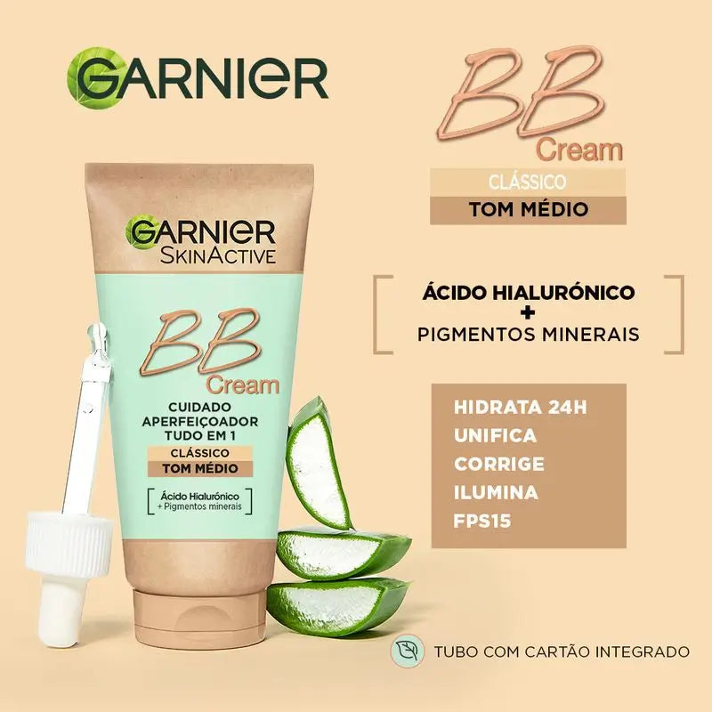 Garnier Skinactive Bb Cream Classic Medium Tone. All In One Feuchtigkeitscreme mit Farbe Spf15, 50Ml