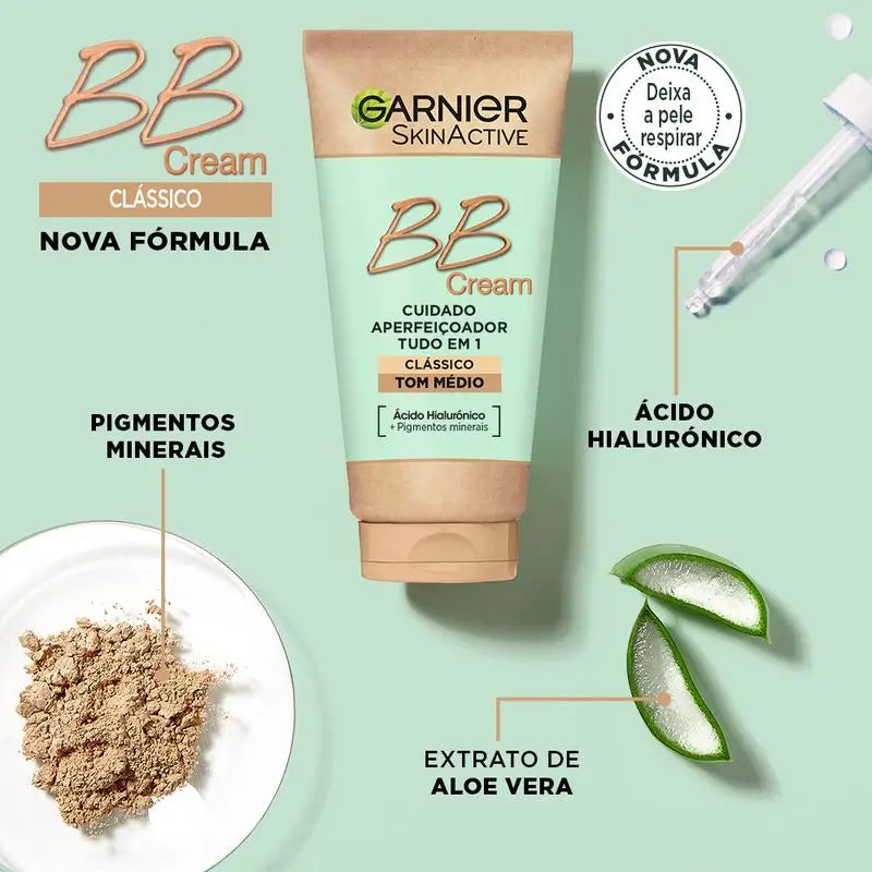 Garnier Skinactive Bb Cream Classic Medium Tone. All In One Feuchtigkeitscreme mit Farbe Spf15, 50Ml