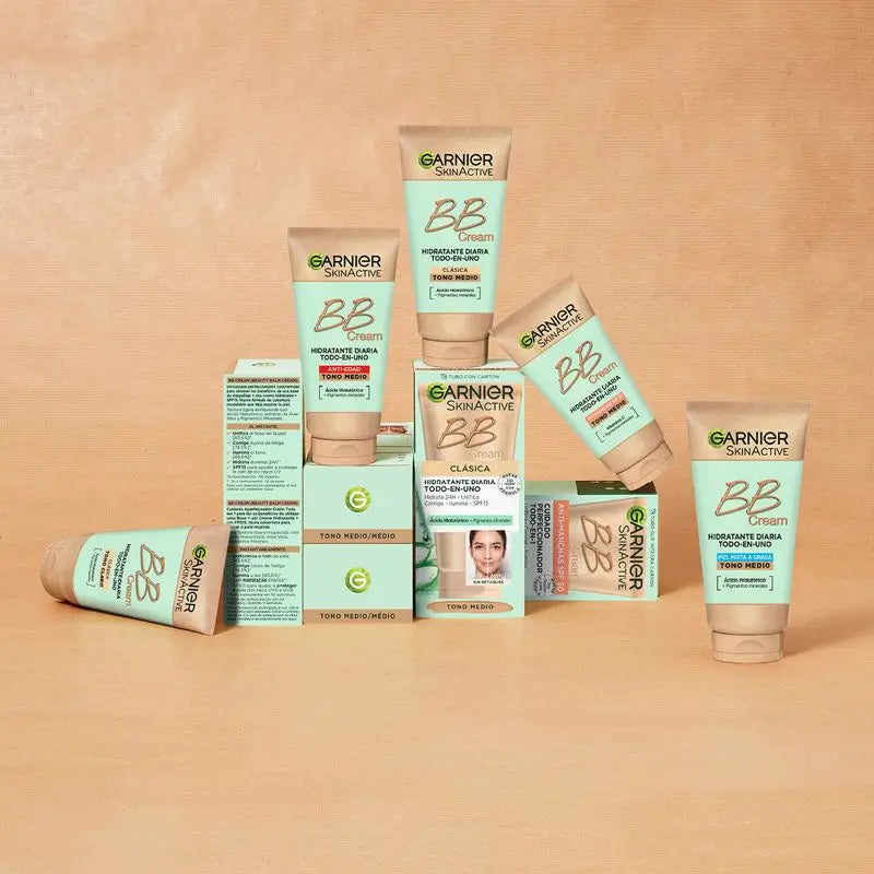 Garnier Skinactive Bb Cream Classic Medium Tone. All In One Feuchtigkeitscreme mit Farbe Spf15, 50Ml