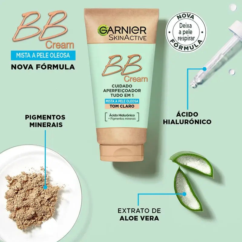 Garnier Skinactive Mattifying Bb Cream For Combination To Oily Skin Light Tone. All In One Feuchtigkeitscreme mit Farbe Spf 25, 50Ml
