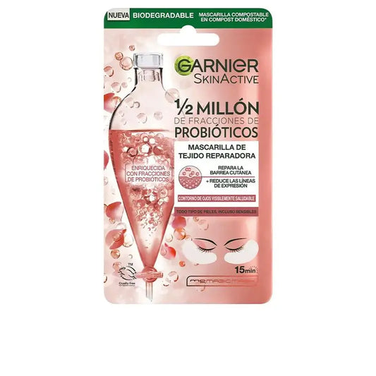 Garnier Tissue Mask Augenkontur-Reparaturmaske mit 1/2 Million probiotischer Fraktionen reduziert Mimikfalten