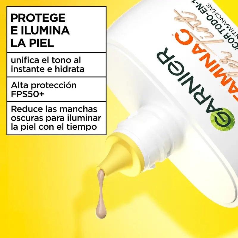 Garnier Uv täglicher Schutz Vitamin C Wonder Tint Spf50+, heller Farbton, 40 ml