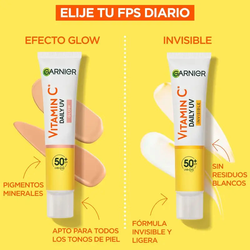 Garnier Vitamin C Unsichtbar Anti-Uv Tägliche Anti-Punkt Flüssigkeit Fps50+, 40 Ml