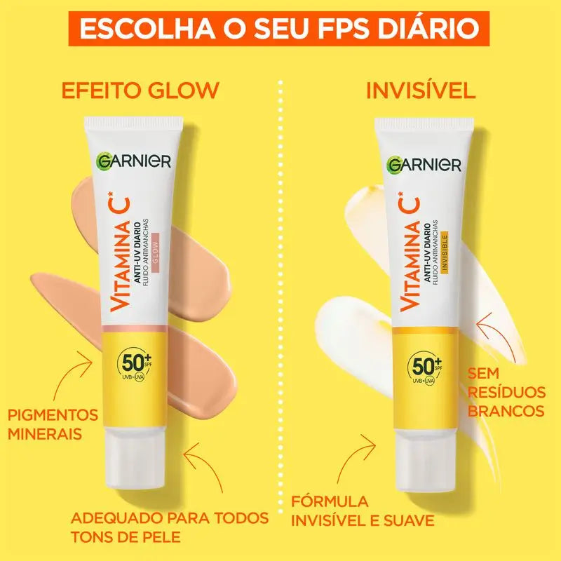 Garnier Vitamin C Unsichtbar Anti-Uv Tägliche Anti-Punkt Flüssigkeit Fps50+, 40 Ml