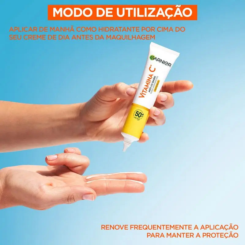 Garnier Vitamin C Unsichtbar Anti-Uv Tägliche Anti-Punkt Flüssigkeit Fps50+, 40 Ml