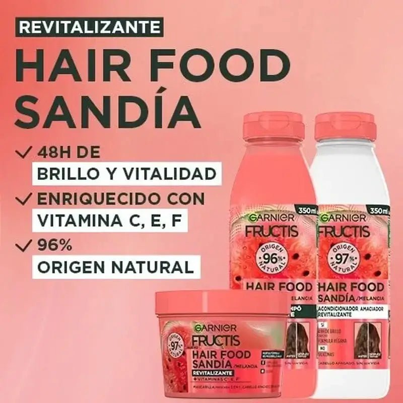 Garnier Fructis Hair Food Wassermelone Revitalisierende Spülung für stumpfes, lebloses Haar 350 ml