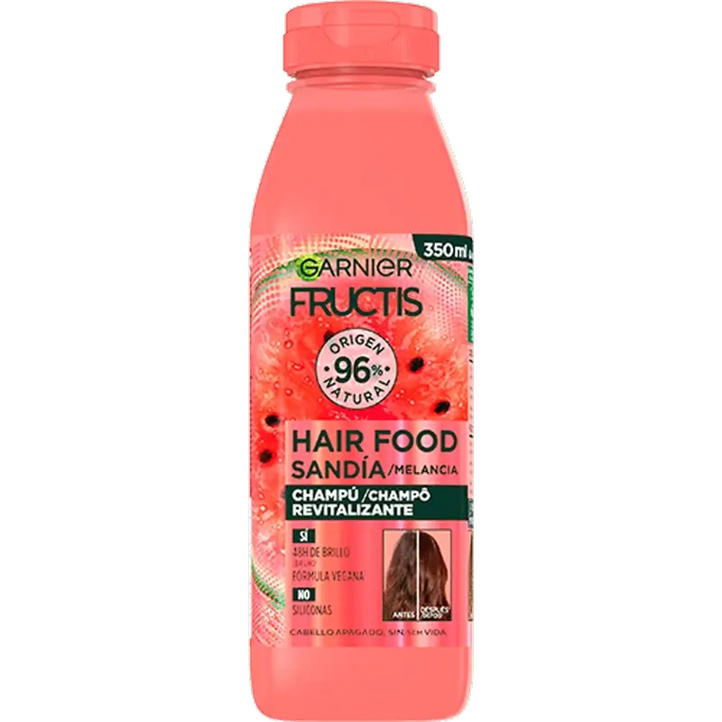 GarnierFructis Hair Food Wassermelone Revitalisierendes Shampoo für stumpfes, lebloses Haar 350 ml