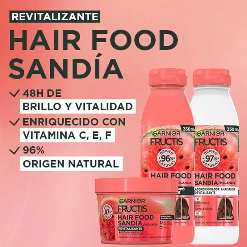 GarnierFructis Hair Food Wassermelone Revitalisierendes Shampoo für stumpfes, lebloses Haar 350 ml