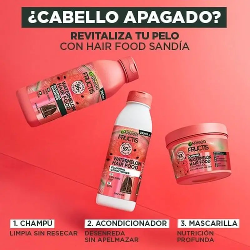 GarnierFructis Hair Food Wassermelone Revitalisierendes Shampoo für stumpfes, lebloses Haar 350 ml