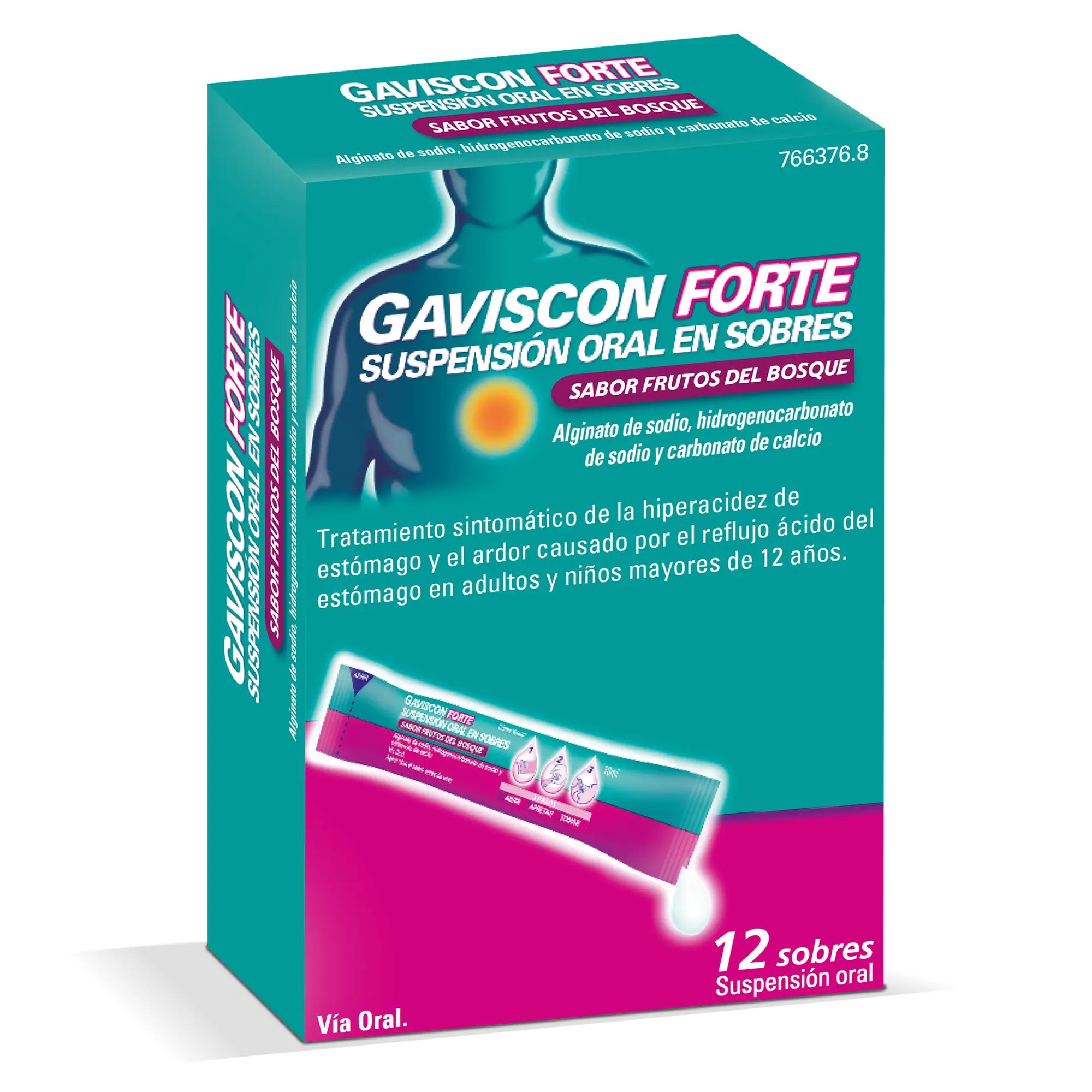 Gaviscon Forte Oral Suspension Waldfrüchte, 12 Beutel
