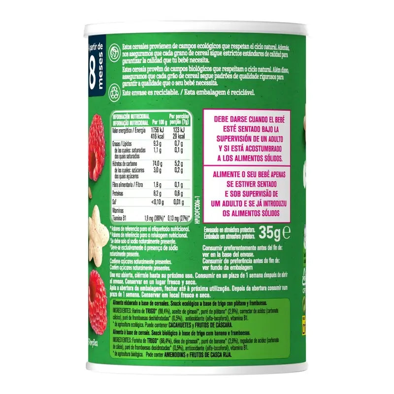Gerber Puff Puff Bio Müsli & Himbeere Snack, 35 g