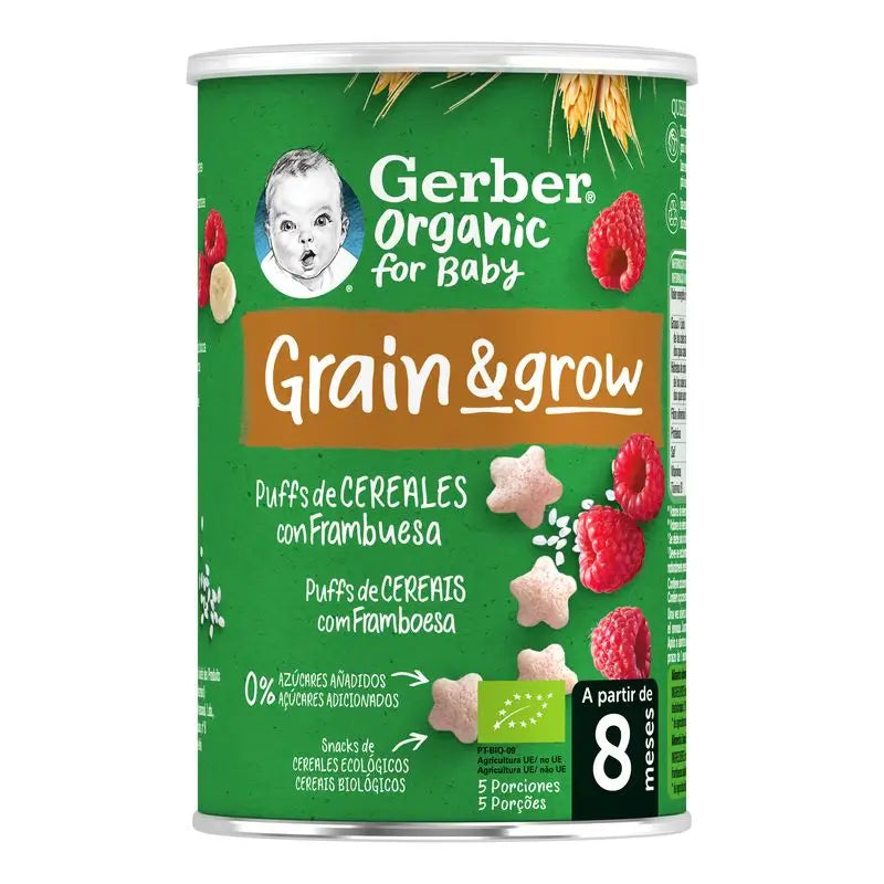 Gerber Puff Puff Bio Müsli & Himbeere Snack, 35 g