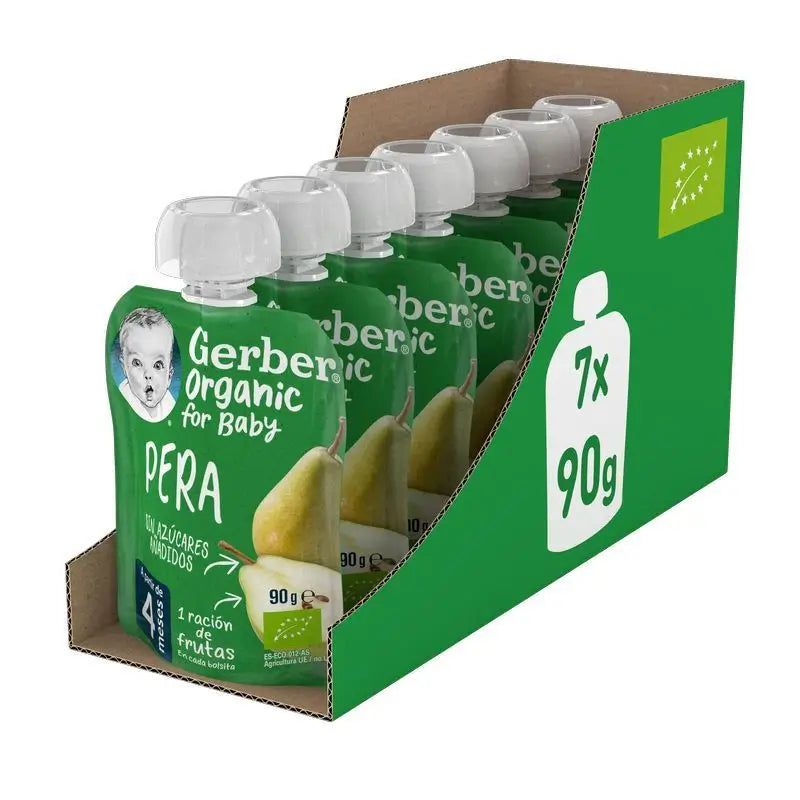 GERBER Packungsbeutel Bio-Birne , 90g x 7 Stück