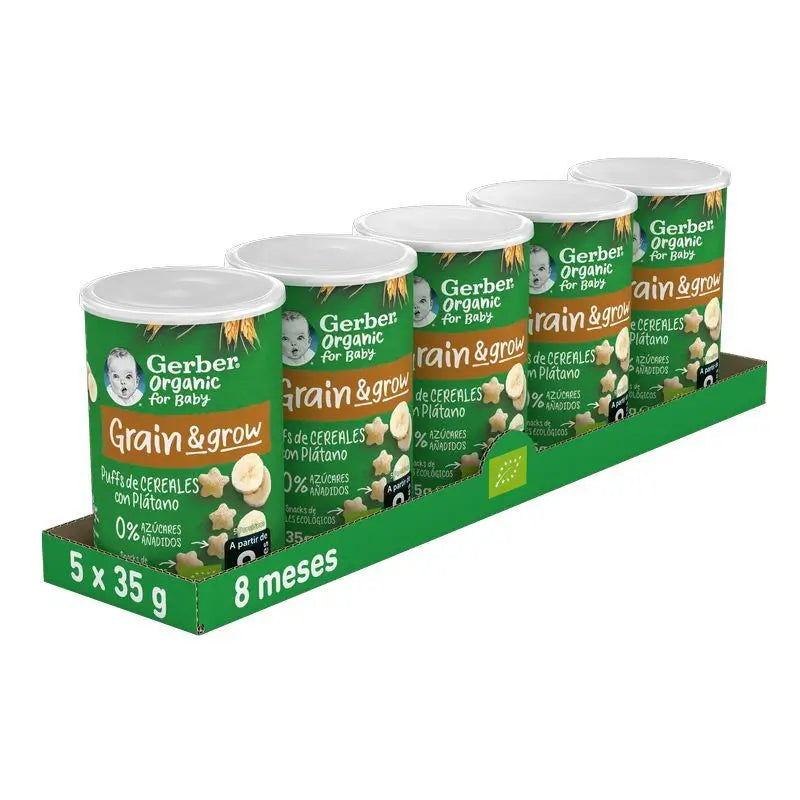 GERBER Pack Bio-Müsli-Snacks mit Banane , 35g x 5 Stück