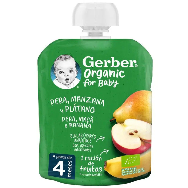 Gerber Pouch Bio-Birne, Apfel, Banane, 90g