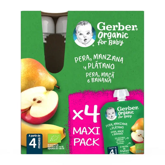 GERBER Pouch Bio Multipack Birne, Apfel, Banane