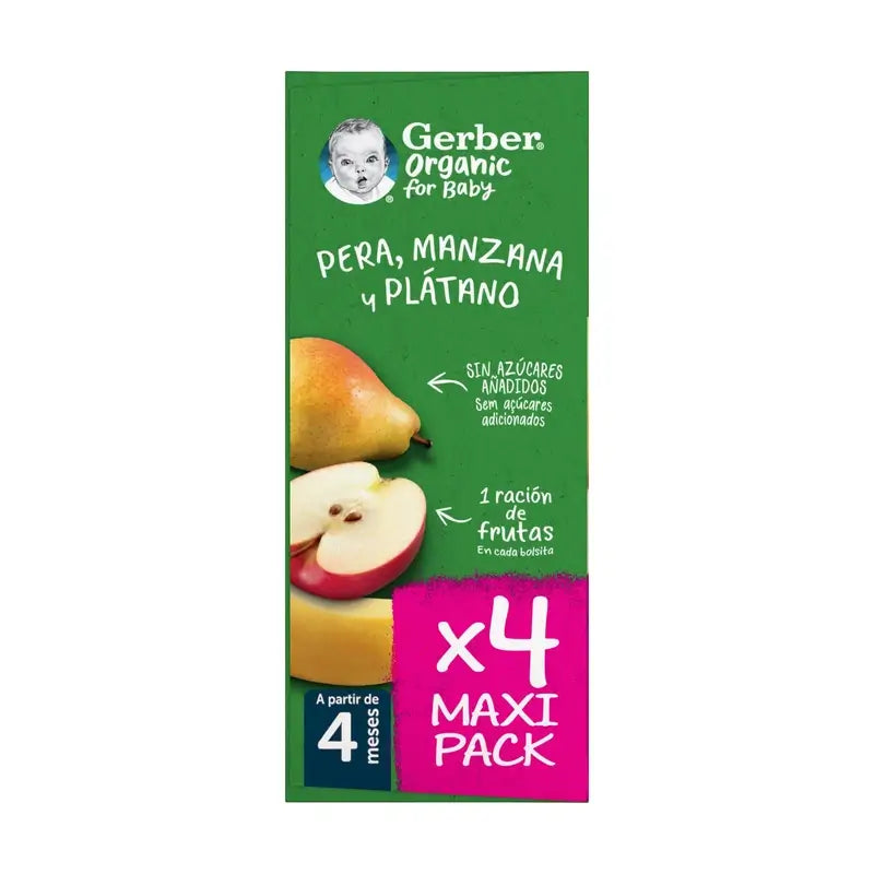 GERBER Pouch Bio Multipack Birne, Apfel, Banane