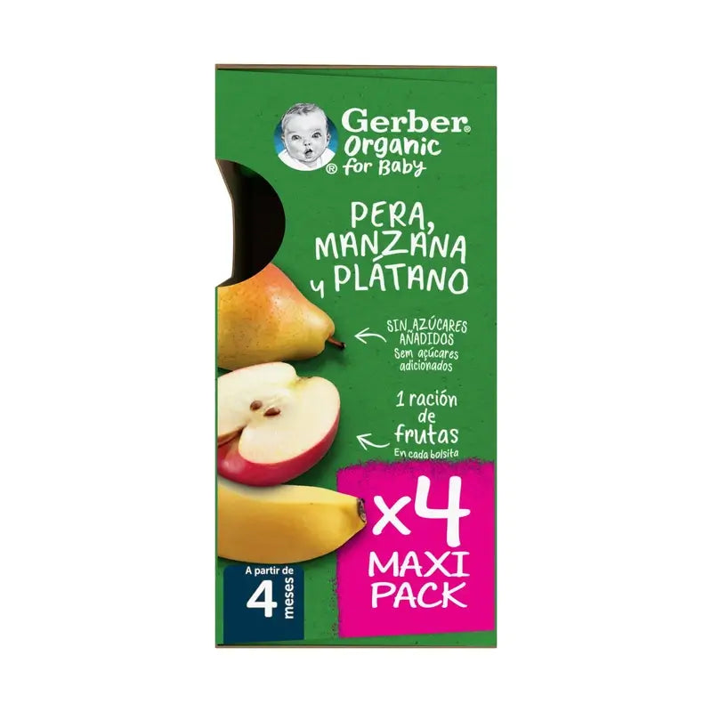 GERBER Pouch Bio Multipack Birne, Apfel, Banane