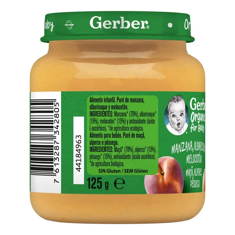 Gerber Bio Apfel, Aprikose & Pfirsich, 125g
