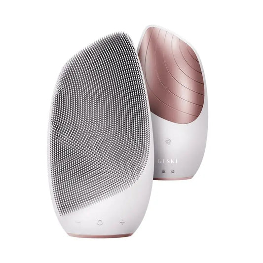 Geske Thermal Sonic Facial Brush - 6 In 1 - White Gold Pink