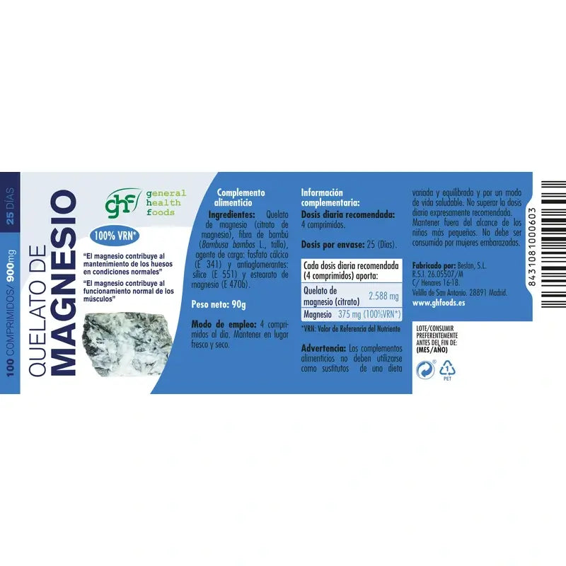 Ghf Magnesium Chelat 100 Tabletten