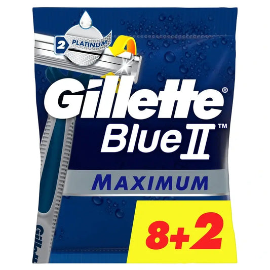 Gillette Blue Ii Max Einwegrasierer X10, 2 Klingen Gleitgel
