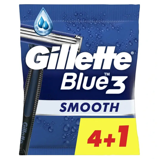 Gillette Blue3 Smooth Einwegrasierer für Männer, 5 Stück.