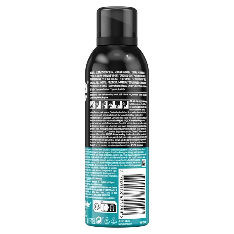 Gillette Classic Rasierschaum für Männer , 200 ml