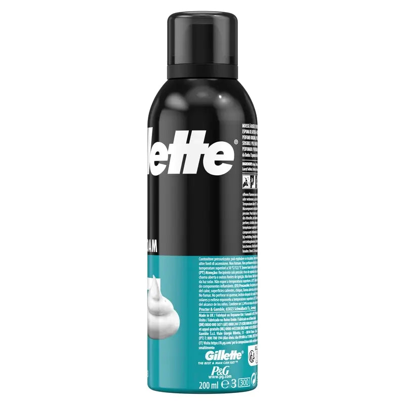 Gillette Classic Rasierschaum für Männer , 200 ml