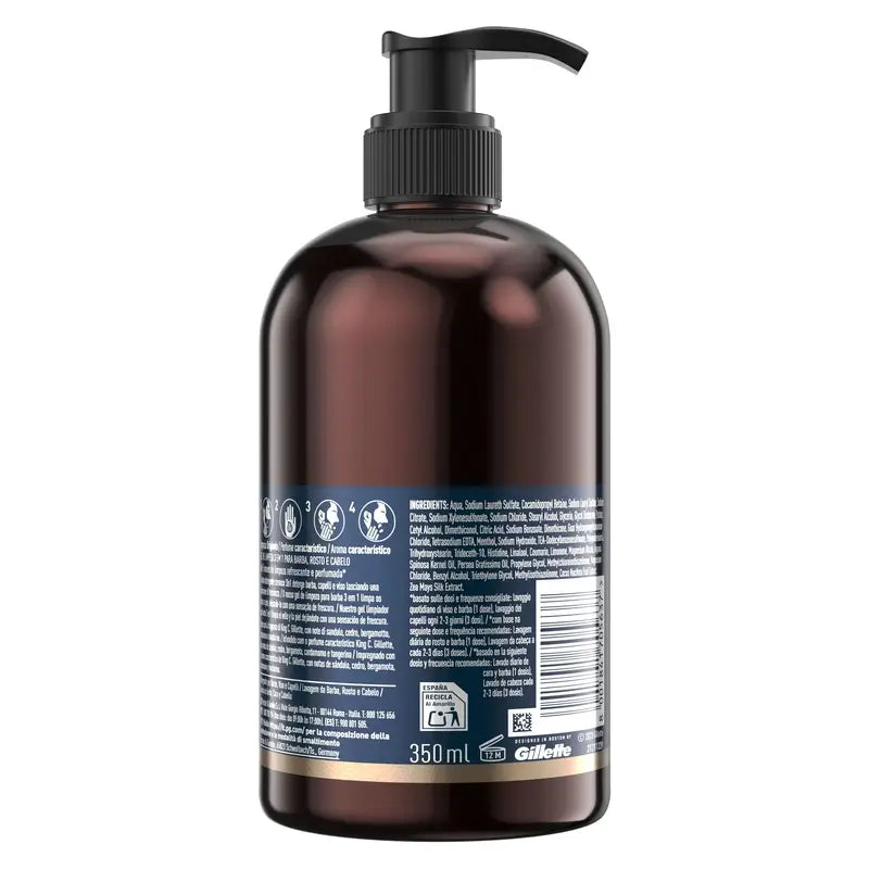 Gillette King C. Bart & Gesicht Gel , 350 ml