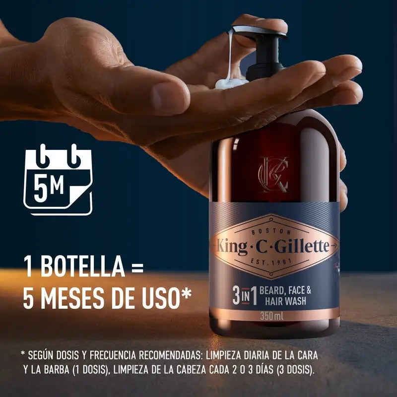 Gillette King C. Bart & Gesicht Gel , 350 ml