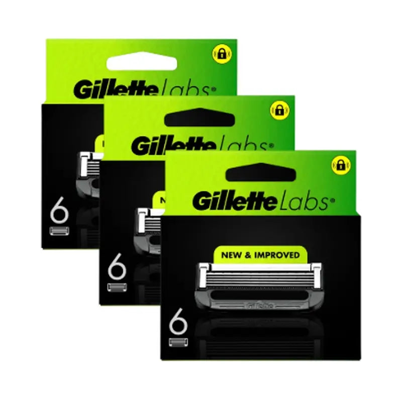 Gillette Labs Nachfüllpackungen, 6 x 3 Stück.