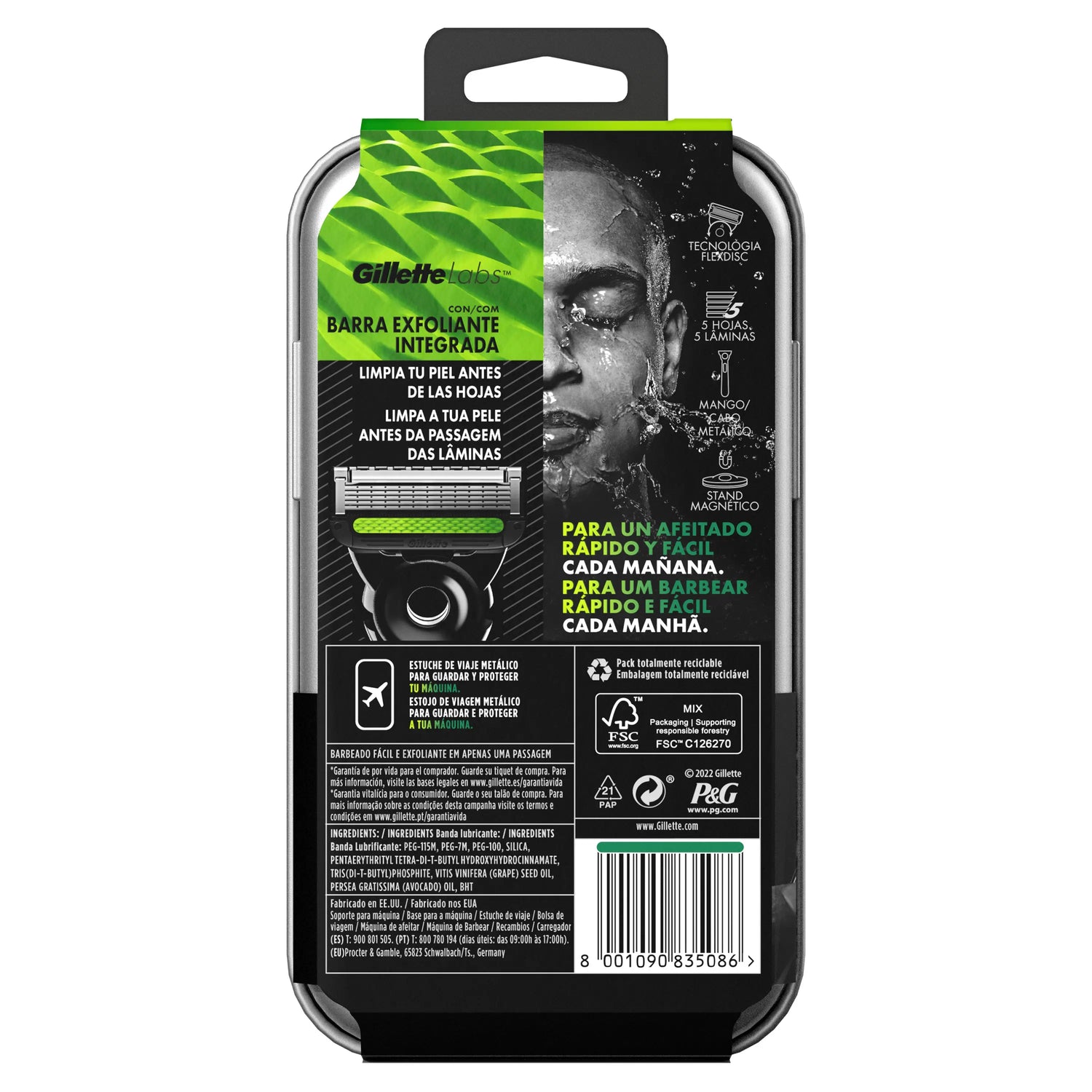 Gillette Labs Rasierer mit Peeling Stick + 5 Nachfüllpackungen