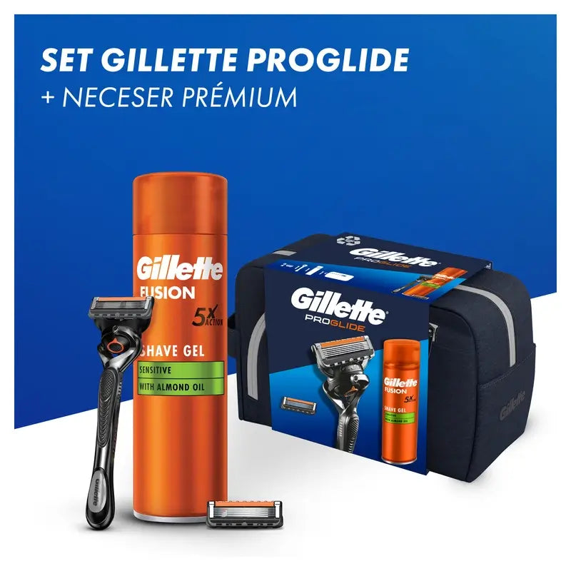 Gillette Proglide Pack mit Rasierer + 1 Nachfüllpackung + Gel
