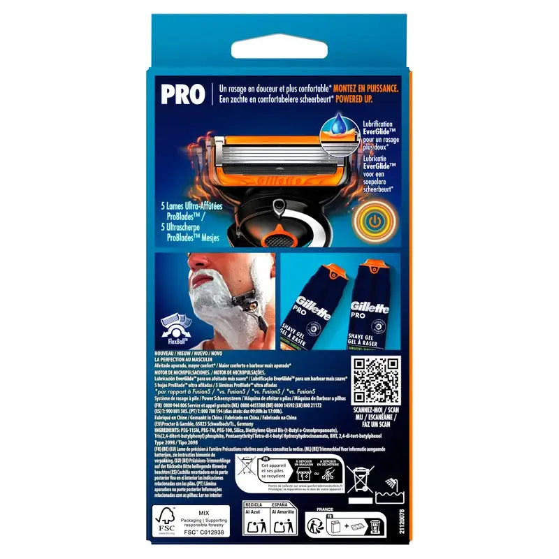Gillette Proglide Power 1 Rasierapparat, 2 Nachfüllungen