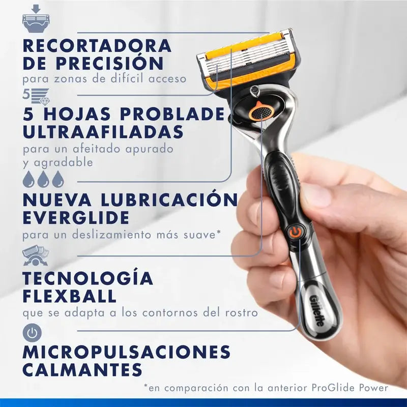 Gillette Proglide Power 1 Rasierapparat, 2 Nachfüllungen