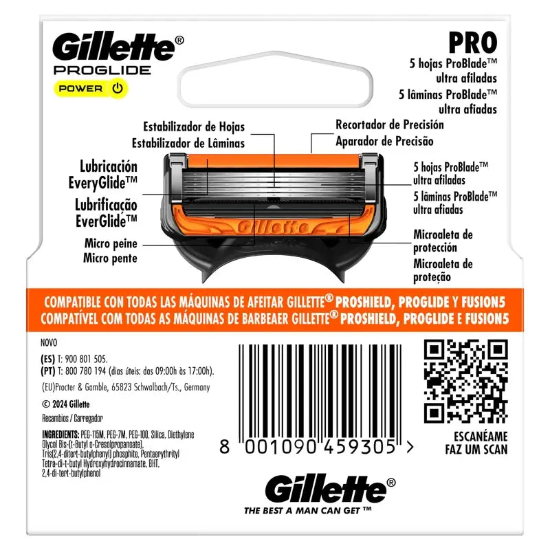 Gillette Proglide Power Rasierer für Männer Nachfüllpackungen, 4 Stk.